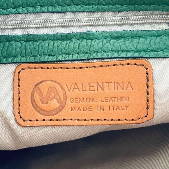 NWT Valentina Green Tan Italian Genuine Leather Convertible Sling Backpack Bag main image 12